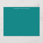 予算ティール(緑がかった色)オレンジフローラ結婚式RSVP (裏面)