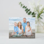 予算ティール(緑がかった色)ハッピーホリデーズ手書き写真 (スタンド正面)