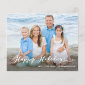 予算ティール(緑がかった色)ハッピーホリデーズ手書き写真 (正面)