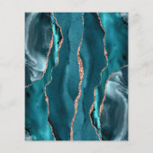 予算ティール(緑がかった色)バラ金ゴールドアゲットダーク結婚ズのメニュー (裏面)