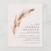 予算ティール（緑がかった色）パンパスグラスエレガントな結婚式招待状 チラシ (正面)