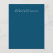 予算ティール（緑がかった色）パープル金ゴールドリース結婚式招待状 (裏面)