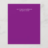 予算ティール（緑がかった色）パープル金ゴールドリース結婚式招待状 (裏面)