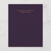 予算ティール(緑がかった色)パープル金ゴールド瑪瑙ウェディング招待 (裏面)