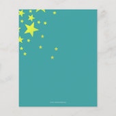 予算ティール（緑がかった色）ピンクキッズカラオケパーティの招待状 (裏面)