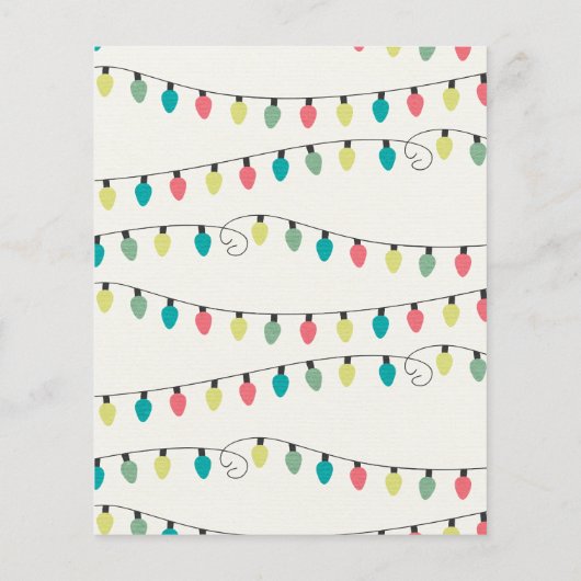 予算ティール(緑がかった色)ピンククリスマスライトホリデーフォト (裏面)