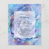 予算ティール（緑がかった色）ブルーシェードウェディング招待 (正面)