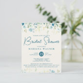 予算ティール(緑がかった色)ブルーベージュワイルドフラワーズブライダルシャワー (スタンド正面)