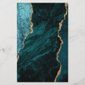 予算ティール(緑がかった色)ブルー金ゴールドアゲート結婚ト (裏面)