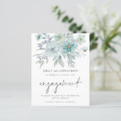 予算ティール（緑がかった色）ホワイト花模様婚約発表 (スタンド正面)