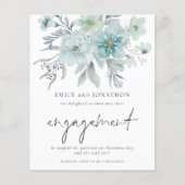 予算ティール（緑がかった色）ホワイト花模様婚約発表 (正面)