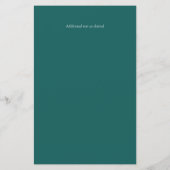 予算ティール(緑がかった色)ミスティークウェディング招待 (裏面)