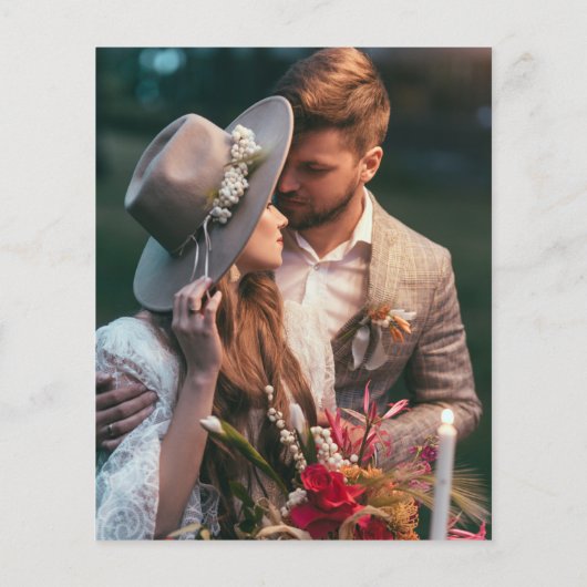 予算ティール(緑がかった色)ミスト花模様フォトラヴ感謝してい結婚ズ (裏面)