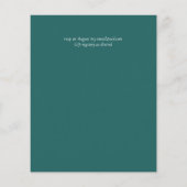 予算ティール（緑がかった色）モノクロ結婚式の招待 (裏面)