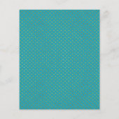 予算ティール（緑がかった色）熱帯葉結婚式招待状 (裏面)