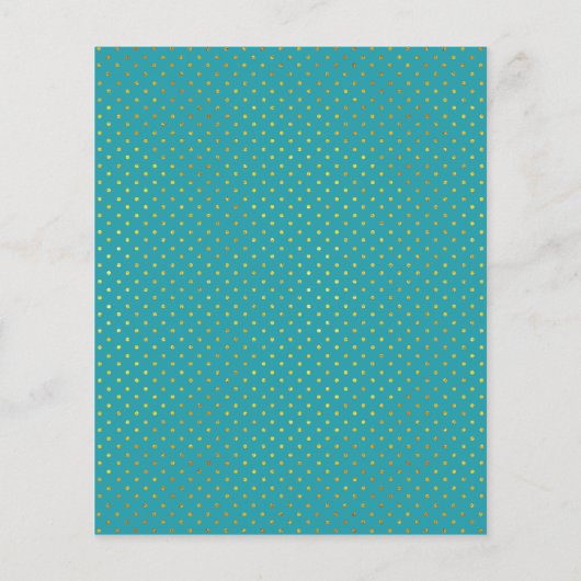 予算ティール（緑がかった色）熱帯葉結婚式招待状 (裏面)