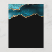 予算ティール(緑がかった色)金ゴールドアゲート18th誕生日招待状 (裏面)