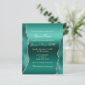 予算ティール（緑がかった色）金ゴールド企業のパーティの招待状 (スタンド正面)