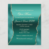 予算ティール（緑がかった色）金ゴールド企業のパーティの招待状 (正面)