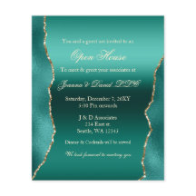 予算ティール（緑がかった色）金ゴールド企業のパーティの招待状