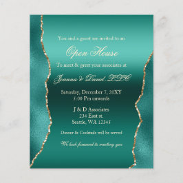 予算ティール（緑がかった色）金ゴールド企業のパーティの招待状