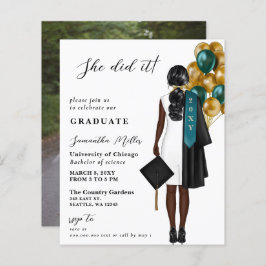 予算ティール（緑がかった色）金ゴールド写真彼女はそれを卒業した