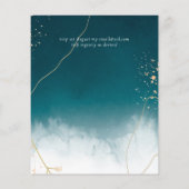 予算ティール（緑がかった色）金ゴールド抽象芸術結婚式の招待 (裏面)