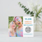 予算ティール(緑がかった色)QRコードおもしろい写真婚約 (スタンド正面)