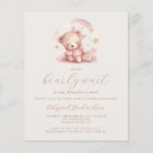 予算テディベアーピンクガールQRコードベビーシャワー (正面)