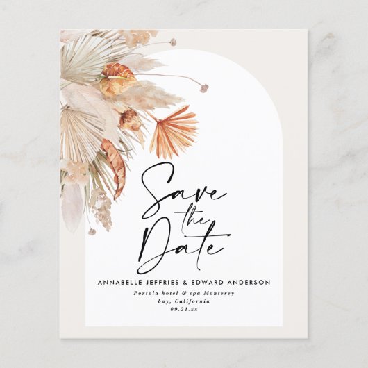 予算テラコッタパンパスグラス日付を保存 チラシ (正面)