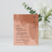 予算テラコッタフォトQRウェブサイトの結婚式の招待 (スタンド正面)