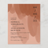 予算テラコッタフォトQRウェブサイトの結婚式の招待 (正面)