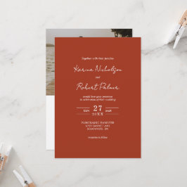 予算テラコッタフォトQRコードRSVP 結婚's 招待状