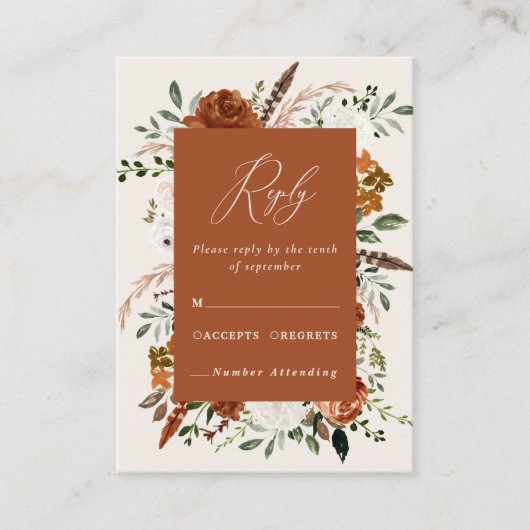 予算テラコッタフローラエレガントな結婚式場 エンクロージャーカード (正面)