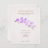 予算テラコッタフローラQRコードウェディング招待 (正面/裏面)