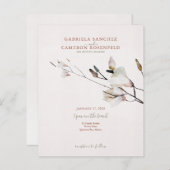 予算テラコッタフローラQRコードウェディング招待 (正面/裏面)