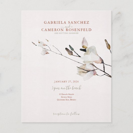 予算テラコッタフローラQRコードウェディング招待 (正面)