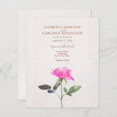 予算テラコッタフローラQRコードウェディング招待 (正面/裏面)