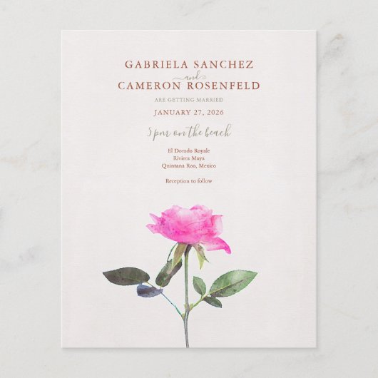 予算テラコッタフローラQRコードウェディング招待 (正面)