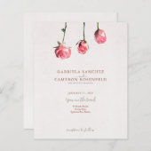 予算テラコッタフローラQRコードウェディング招待 (正面/裏面)