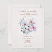 予算テラコッタフローラQRコードウェディング招待 (正面/裏面)