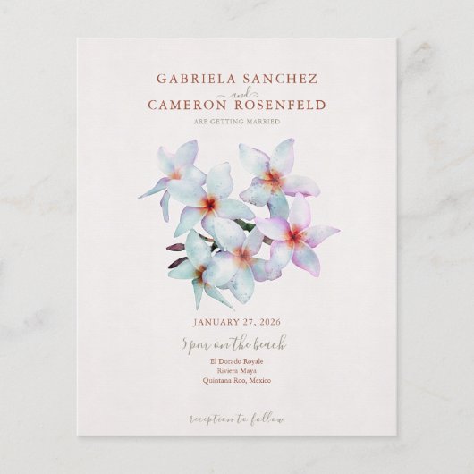 予算テラコッタフローラQRコードウェディング招待 (正面)