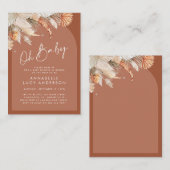 予算テラコッタベビーシャワー招待状 ノートカード (正面/裏面)