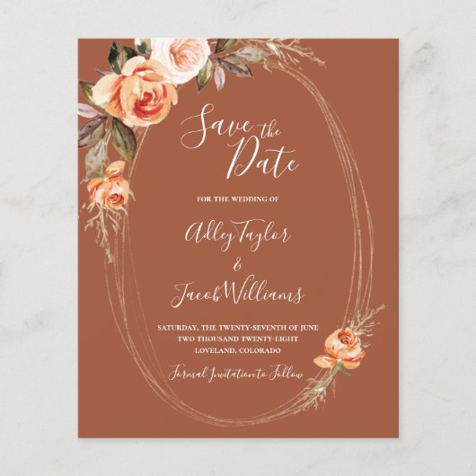 予算テラコッタボホフォトウェディング日付を保存 (正面)