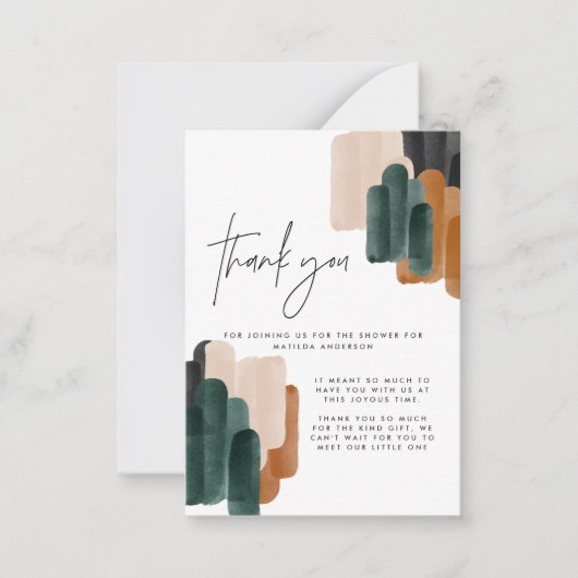 予算テラコッタ抽象芸術の赤感謝していちゃんシャワー ノートカード (正面)