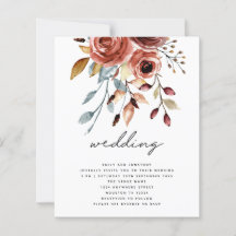 予算テラコッタ花模様QRコードウェディング招待