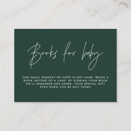 予算テラコッタ赤ちゃんシャワー本ベビーノート エンクロージャーカード (裏面)