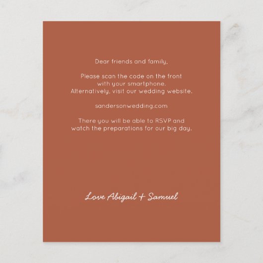 予算テラコッタQRコードすべて結婚の (裏面)