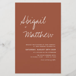 予算テラコッタQRコードRSVP結婚式招待状 チラシ