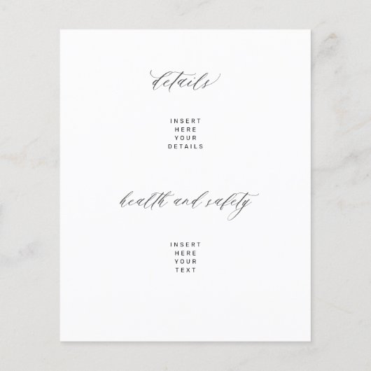 予算テンプレート白黒結婚式招待状 (裏面)